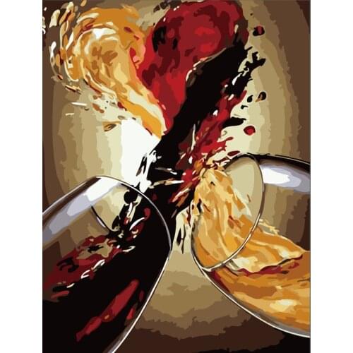 Painting By Number DIY Dropshipping big size Abstract delicious wine Still life Canvas Room Decoration Art picture Child Gift