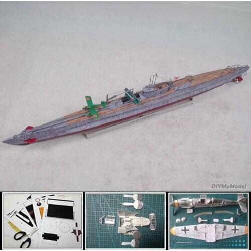Card Model Toy Japan I-19 Otsu Gata Submarine KARTONOWY 1:100 scale 3d Paper model papercraft Military model collections
