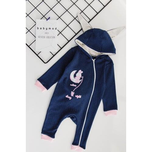 Rabbit Ear Pompon Baby Girl Jumpsuit