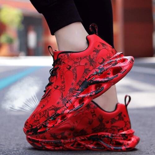 Plus Size PU Leather Light Weight Man Shoes Sport Men Running Shoes for Men Sneakers Sports for Men Red Trainers Basket GMB-0514