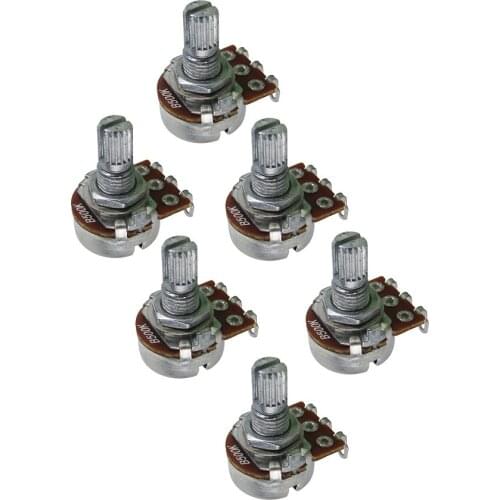 6pcs Electric Guitar Mini Potentiometer Pots Short Split Shaft A250K/ B250K/ A500K /B500K Optional