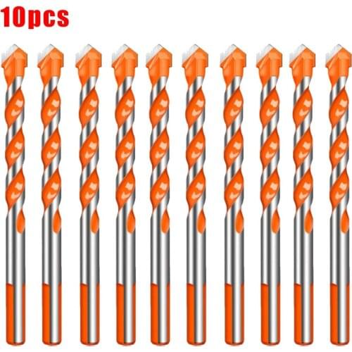 10Pcs Triangle Drill Bit Multifunctional Hand Tool 6mm For Metal Wood Glass Ceramic Tile