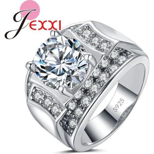 Men 925 Sterling Silver Rings For Part Jewelry Accessory Wholesale Cubic Zircon Engagement Wedding Rings For Women