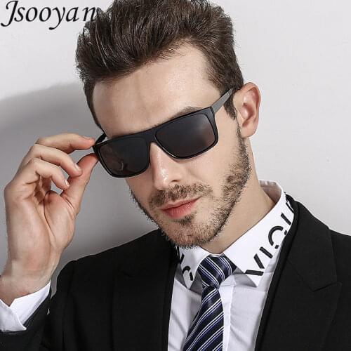 Jsooyan Retro Polarized Sunglasses Brand Designer Men Business Driving Sun Glasses Male Vintage Modis Goggles Square Eyewear