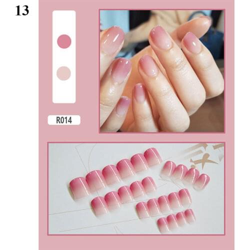 24pcs/Set Cartoon Pattern Short False Nails Strawberry Poached Egg Summer Fake Nail Girls Nail Art Press on Fake Nails with Glue
