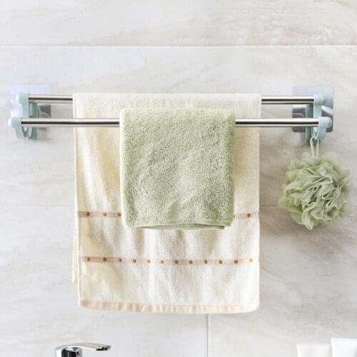 Stainless Steel Towel Racks Holder Shelf Bath Toilet Bathroom Washroom Seamless Sticker Wall Mounted Rack Kitchen