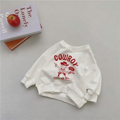 2021 Autumn New Baby Boy Hoodies Toddler Girl Long Sleeve Tops Cotton Clothes Cartoon Letter Print Sweatshirts
