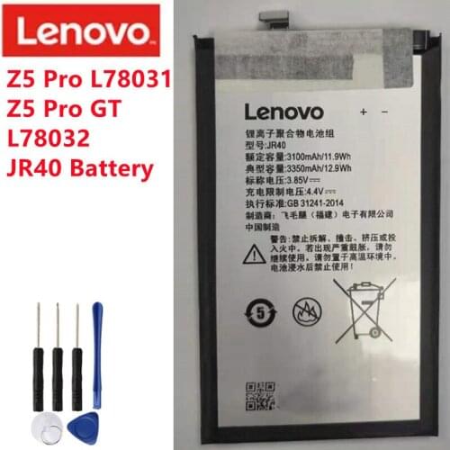 New Original Lenovo Z5 Pro L78031 Battery Lenovo Z5 Pro GT L78032 Battery JR40 3350mAh Mobile Phone batteries +Gift Tools