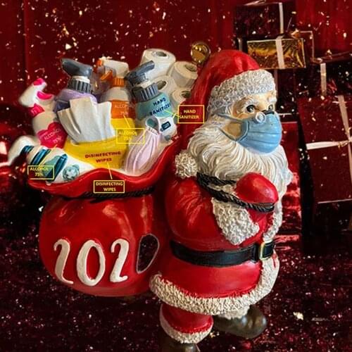 New Christmas Inkjet Old Man Head Pendant Resin Three-dimensional Mask Santa Claus Pendant Christmas Tree Ornament Pendant