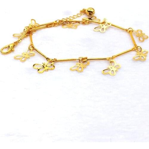 Foot Chain Anklets For Women Free Shipping Wholesale 10pcs Grass Metal Anklet(golden)
