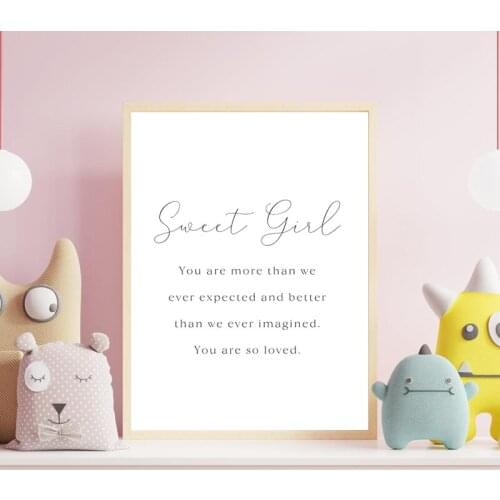 Baby Shower Gift Nursery Quote Canvas Art Prints Modern Black White Minimalist Painting Wall Pictures Kids Room Decor