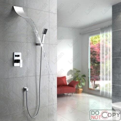All copper waterfall shower faucet concealed waterfall faucet into the wall concealed shower shower