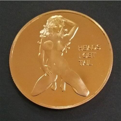 Sexy Woman Coin Get Tails Head! Adult Challenge Lucky Girl Commemorative Coins C B85C