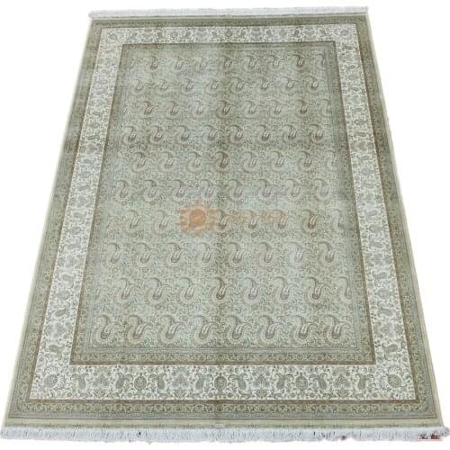 Seeykeep™ 8.2x11.48ft Elegant Pure Silk Handknotted Oriental Traditional Persian Rug Uses Classic Paisley Floral Motif-SK3036085