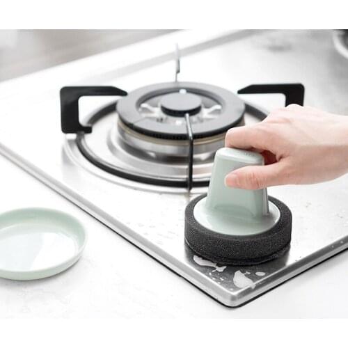 Bathtub Brush Multi-use Scrub Sponge Handle Tray Cleaning Tool Bathroom Gas Stove Countertop Sink Pan Pot Bowl