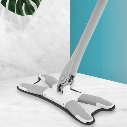 New X-type Microfiber Floor Mop With 3pcs Mop Cloth Replace Hand-free Wash Flat Mop Manual Extrusion Household Cleaning Tools