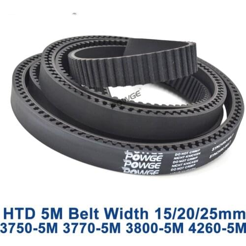 POWGE HTD 5M synchronous Timing belt C=3750/3770/3800/4260 width 15/20/25mm Teeth 750 754 760 852 HTD5M 3770-5M 3800-5M 4260-5M