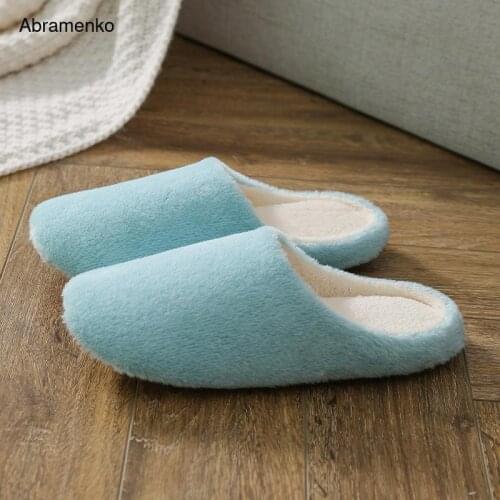 Warm Winter Home Slippers Cotton Non-Slip Soft Comfortable Warm House Shoes Women Men Slipper Indoor Shoes Flats Plus Size 36-44