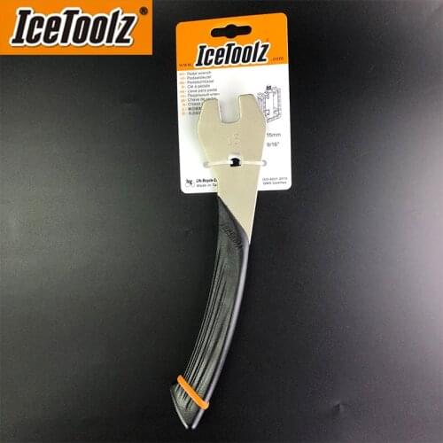 IceToolz Bicycle Pedal Wrench 33S1 Ergonomic Handle With Long Anti-Slip 15mm Bike Repairment Tools
