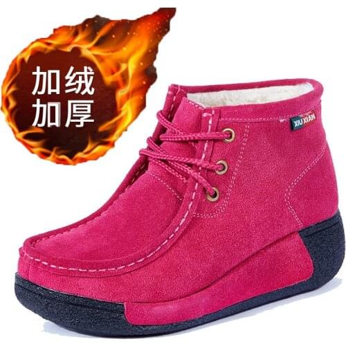 Snow Boots Women 2020 Winter New Plus Velvet Warm Outdoor Cotton Shoes Women Black Wear-resistant Sneakers Womens Shoes