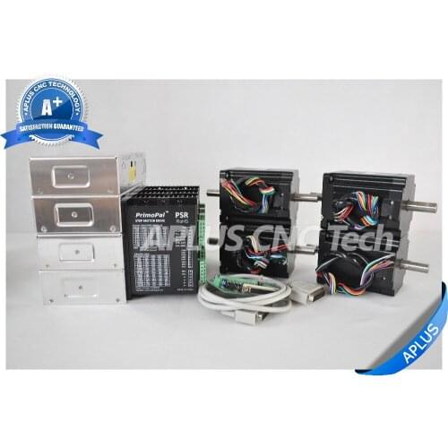 4-Axis NEMA 34 Dual Shaft Stepper Motor 1160oz-in & Driver PSR8078 & 48V Power Supply Kit