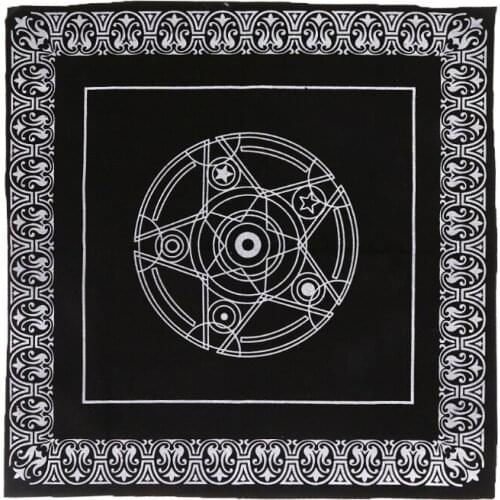 49x49cm Pentacle Tarot Tablecloth Astrology Divination Playing Cards Board Game Board Game Pentacles Vintage Card Pad