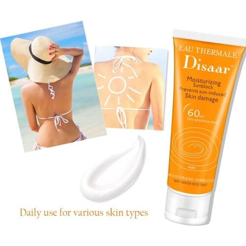 80ml DISAAR Sunscreen Natural Moisturizing Sunblock UV Protection Lotion Sun Protection Waterproof Long Lasting Spot Remove