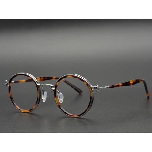 Acetate Round Glasses Frame Men Vintage Retro Clear Lens Eyeglasses Women Optical Myopia Prescription Frames Spectacles Eyewear