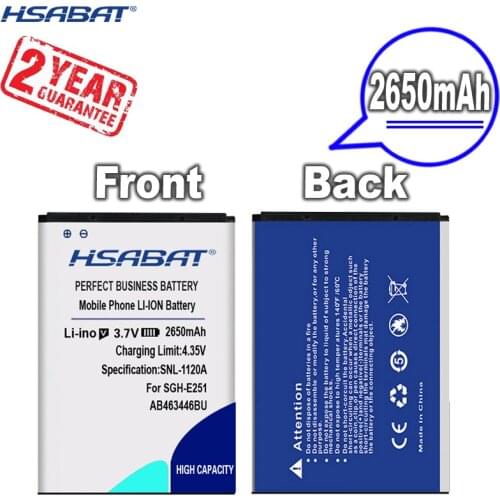 2650mAh Battery for Samsung SGH E251 E258 E350 E428 E500 E900 E908 M620 AB463446BU C512 X208 1258 1250 C3300K X208 B189 B309