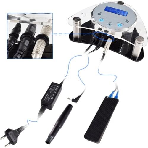 Acrylic Round Intelligent Digital Permanent Makeup Power Supply Device with Worldwild Power Cord Complete Tattoo Machine Kits
