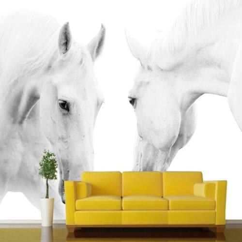 Milofi custom large wallpaper mural white horse photography background wall background decorative painting wallpaper mural