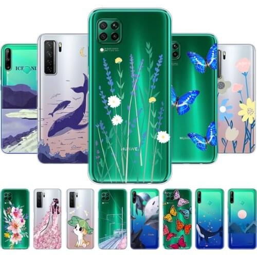 For Huawei P40 Lite 5G 4G Case Back Cover For Huawei P40 Lite E Phone Case P40Lite Bumper Soft Transparent TPU Silicon Coque Bag