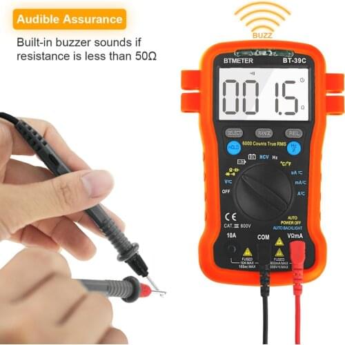 True RMS Digital Multimeter Date Hold Auto Ranging for AC/DC Voltage,Current,Resistance,Capacitance Tester with Auto Power Off