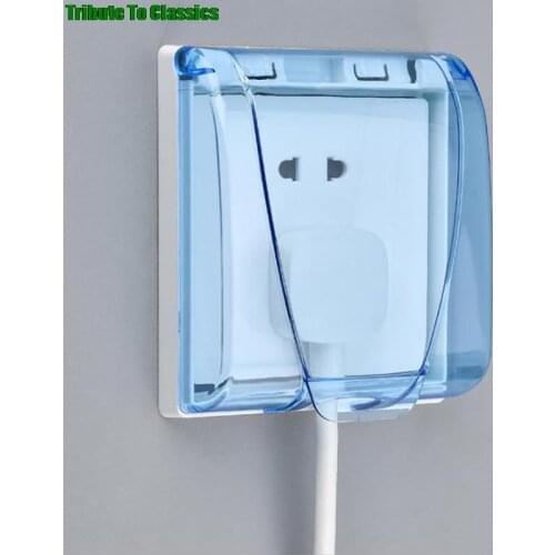 For Type-86 Wall Socket Waterproof Box Board Panel Switch Protection Box, Nail-free Glue Paste Easy Installation Waterproof Box