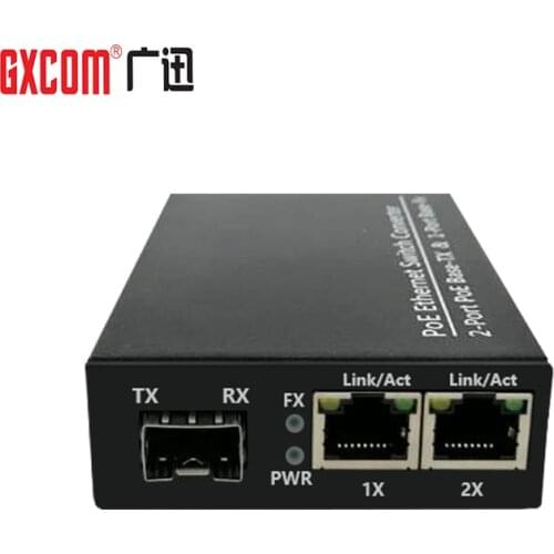 Gigabit PoE Media Converter 1 Fiber Port 2 Ethernet Gigabit POE Media Converter