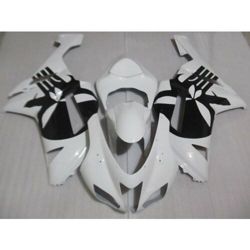 Customize Fairing kits for Kawasaki ZX 6R 2007 2008 NINJA zx6r 07 08 white black ABS plastic motorcycle fairings set XF4