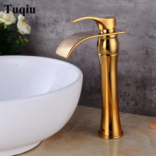 New Arrivals Antique Bronze Bathroom Faucet hot and cold Crane Brass Basin Faucet Waterfall Sink Faucet Single Handle water tap