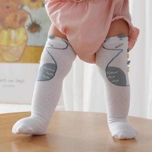 Cute Baby Socks Breathable Mesh Newborn Baby Girl Long Socks Summer Soft Cotton Kids Infant Toddler Knee Socks Sokken