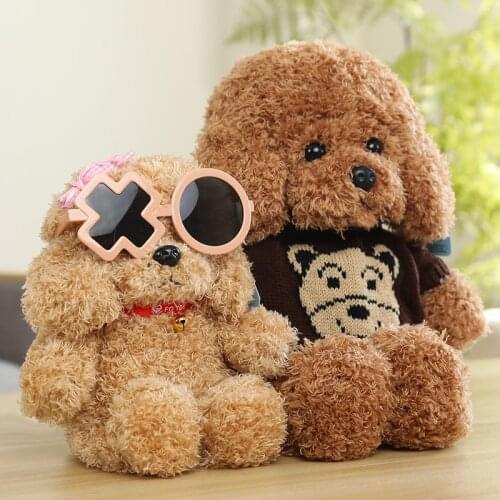 30/48cm Kawaii Teddy Bear Plush Doll Lovely Bear with Sweater Stuffed Soft Animal Plush Toys for Children Cartoon Xmas Gifts