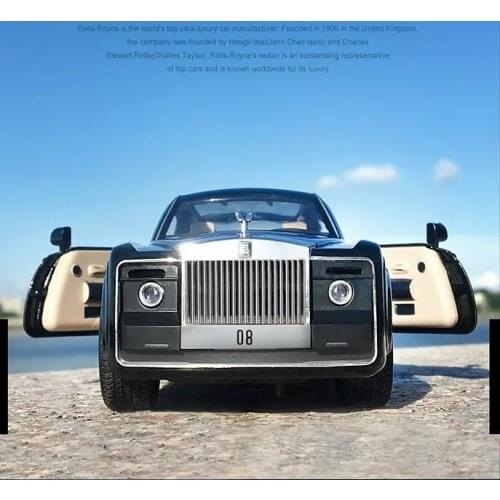 Alloy car model 1:24 Rolls Royce shadow car model boy audio visual toy car six door car toy childrens birthday New Year gift