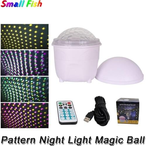 4X3W Pattern Night Light Magic Ball Sound Control DJ Bar Disco Bedroom Projector Birthday Present Stage Effect Light Wash Lights