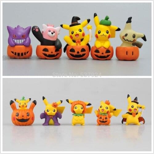 New 5Pcs Halloween Pik Gen Mim Bew 3-4CM Cable Clip Protector PVC Action Figure Toy
