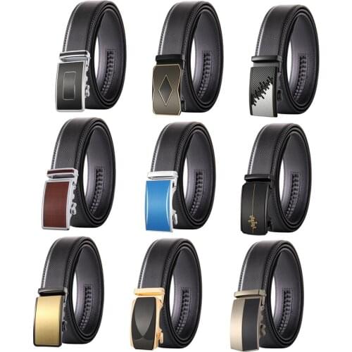 Plyesxale Mens Belts Luxury Automatic Buckle Designer Belts Men High Quality Genuine Leather Belt Male Black Ceinture Homme B620