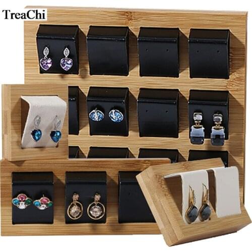 Bamboo Wood Earrings Display Bracket Jewelry Display Tray Earrings Display Shelf Jewelry Tray Joyeros Organizador De Joyas