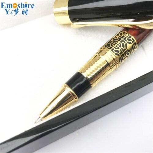 Luxury Man Birthday Present Set Pen Box Wood Wooden Luxury Gold Wine Retro Roller Ball Pen Ball Point Ballpoint Pen Set New P630