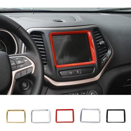 SHINEKA Car Styling ABS GPS Center Console Control Panel Frame Cover Ring for Jeep Cherokee 14-18 High Quality Car Accessories