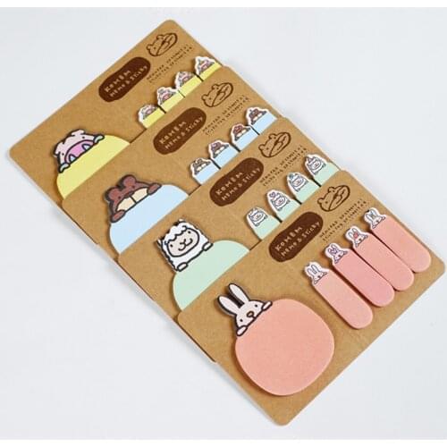 1PC/Lot Kawaii Animal Sticky Notes Post Sticker Scrapbook Diary Planner Memo Pads Office Stationery School Supplies