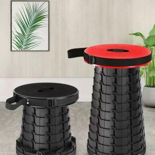 Outdoor Retractable Stool Folding Pocket Chiar Portable Convenient Camping Accessories Satble Foldable Fishing Plastic Chairs