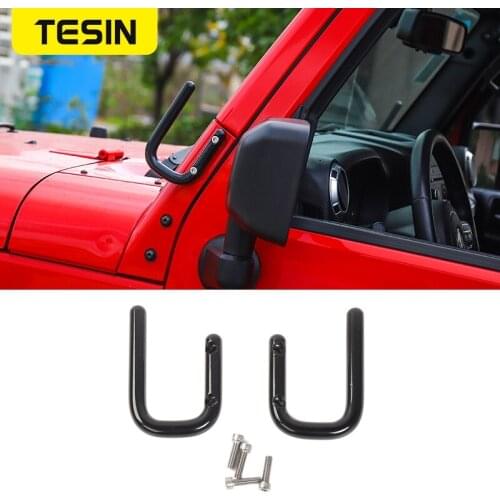 TESIN Car Side A Pillar Column Grab Handle Metal Armrest Accessories for Jeep Wrangler JK 207-2017 Car Styling