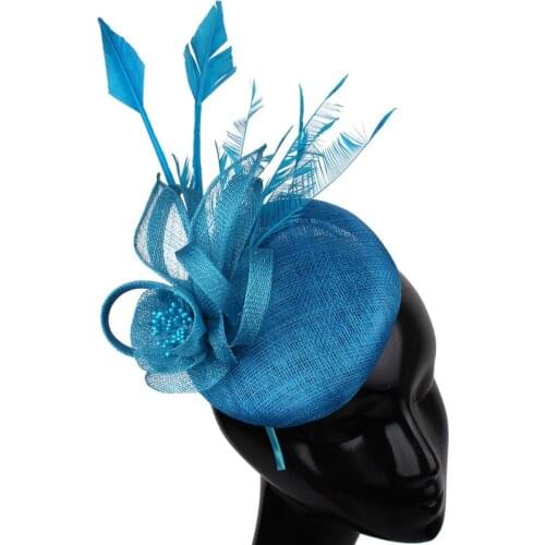 High Quality Sinamay 4 Layer Hair Wedding Fascinator Hat Headband Flower Wedding Headpiece Formal Dress Bridal Marry Headwear